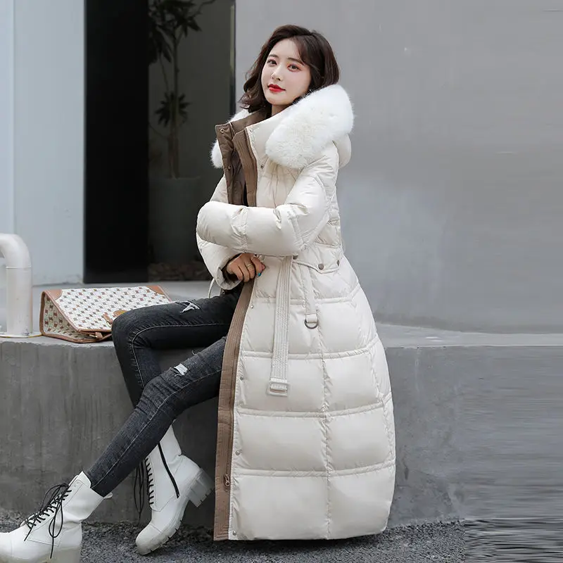 Winter Women's Hooded Fur Collar Parkas 2021 New Solid Color Belt Mid-length Slim Down Cotton Jacket Womens Clothing Coat A03150
Winter Women's Hooded Fur Collar Parkas 2021 New Solid Color Belt Mid-length Slim Down Cotton Jacket Womens Clothing Coat A03150