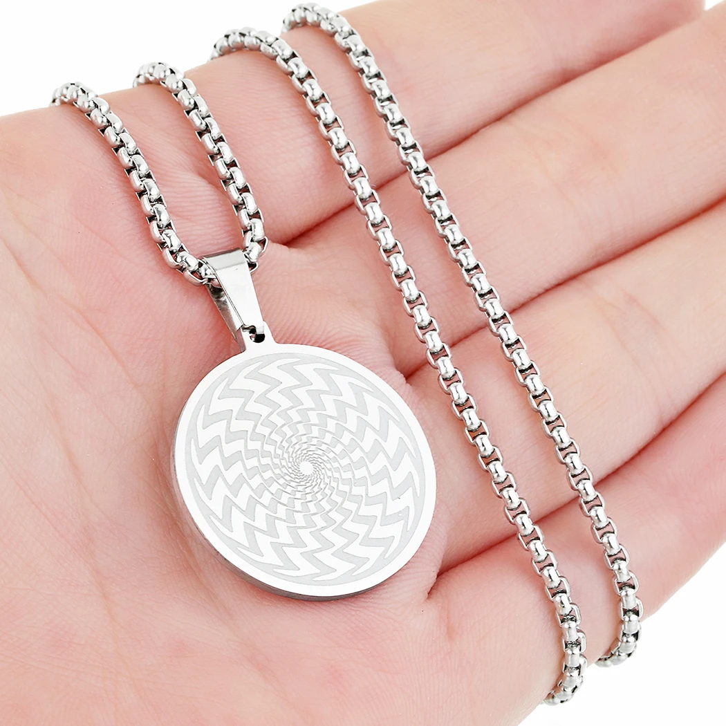 Cxwind Fashion Illusion of Amulet Pendant Necklace Geometric Hypnosis Stainless Steel Charm Chain Jewelry for Men Women Gift
Cxwind Fashion Illusion of Amulet Pendant Necklace Geometric Hypnosis Stainless Steel Charm Chain Jewelry for Men Women Gift