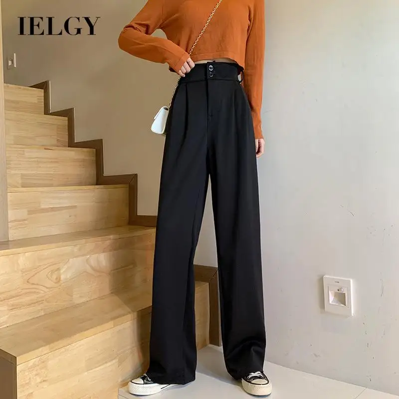 IELGY Women's pants simple casual black loose high waist fashionable large size versatile wide legs
IELGY Women's pants simple casual black loose high waist fashionable large size versatile wide legs