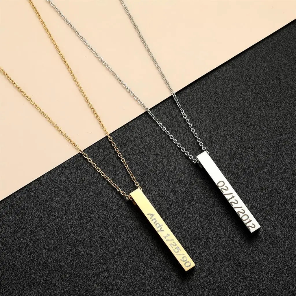 2021 Motto Engrave Personalize Customized Handmade stainless steel Necklace Bar Pendant for Couple Women Men Motivate
2021 Motto Engrave Personalize Customized Handmade stainless steel Necklace Bar Pendant for Couple Women Men Motivate
