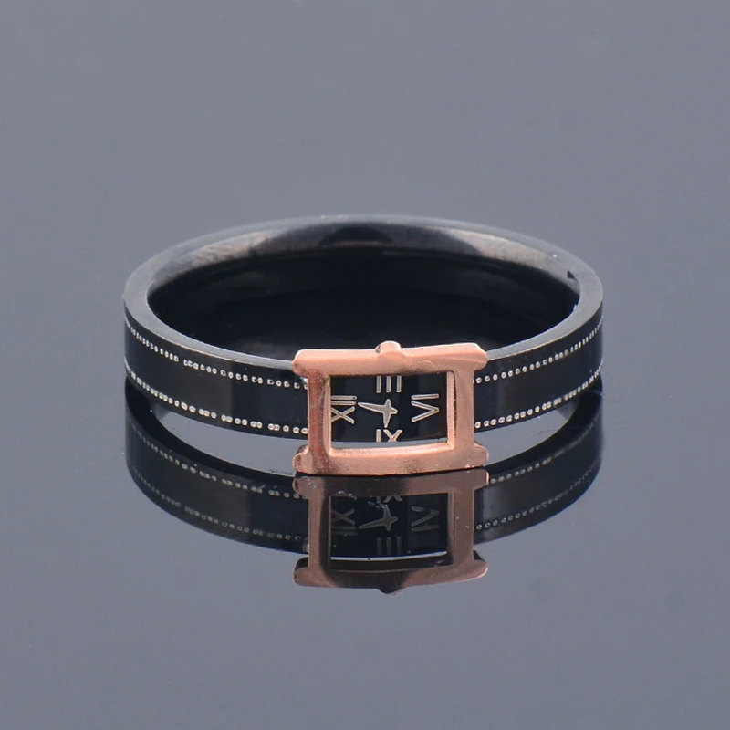 Кольца LEEKER из нержавеющей стали женские ювелирные изделия в форме часов черного