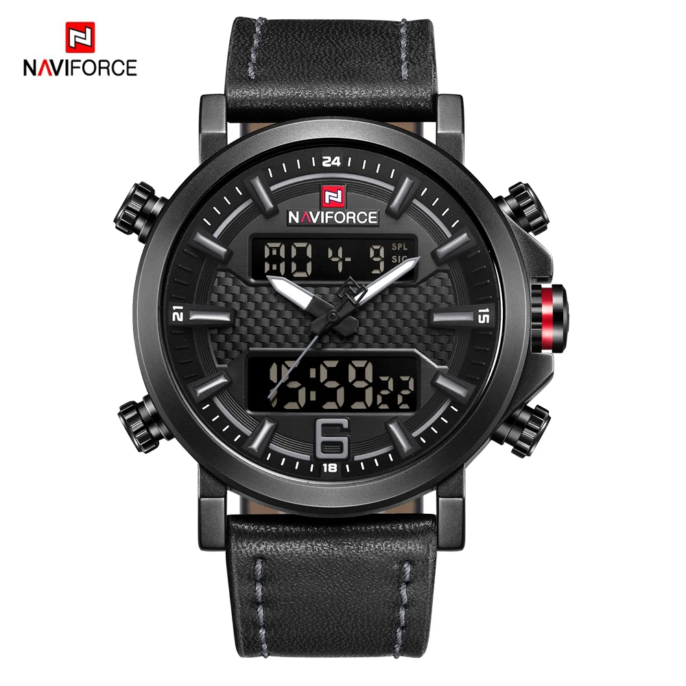 Top Luxury Brand NAVIFORCE New Fashion Military Sport Quartz Mens Watches LED Date Analog Digital Watch gift Relogio Masculino
Top Luxury Brand NAVIFORCE New Fashion Military Sport Quartz Mens Watches LED Date Analog Digital Watch gift Relogio Masculino
