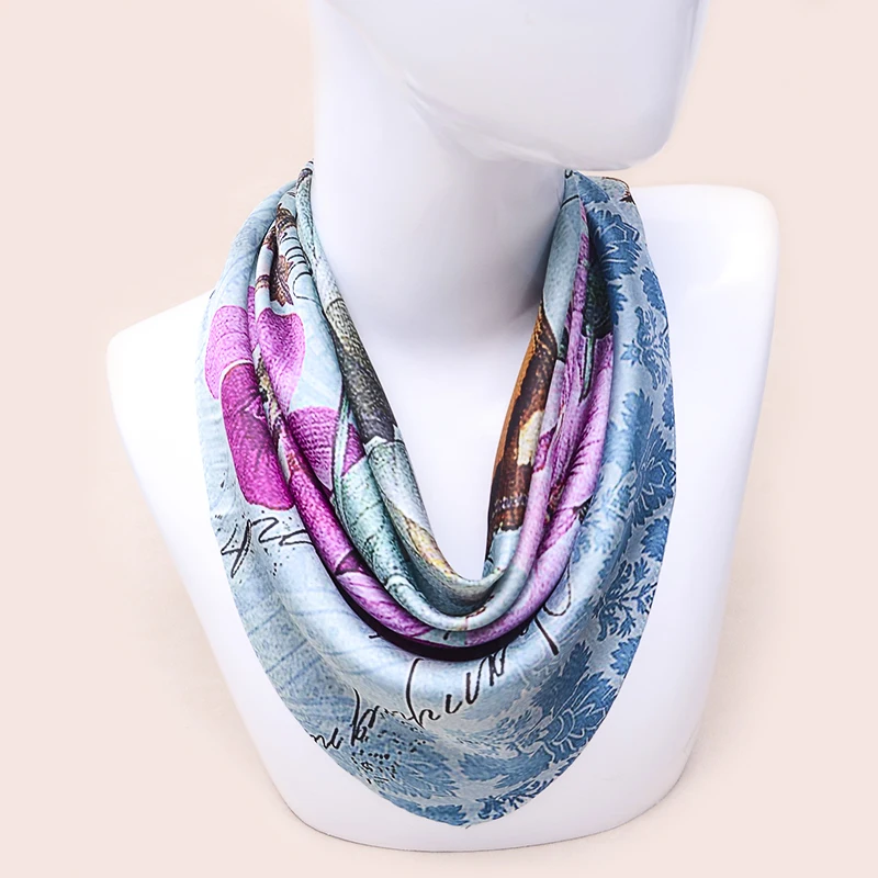 Silk Scarf Women New Print Neck Hairband Square Shawl Neckerchief Female Hijab Poncho Bandana Headband 2022 
Silk Scarf Women New Print Neck Hairband Square Shawl Neckerchief Female Hijab Poncho Bandana Headband 2022