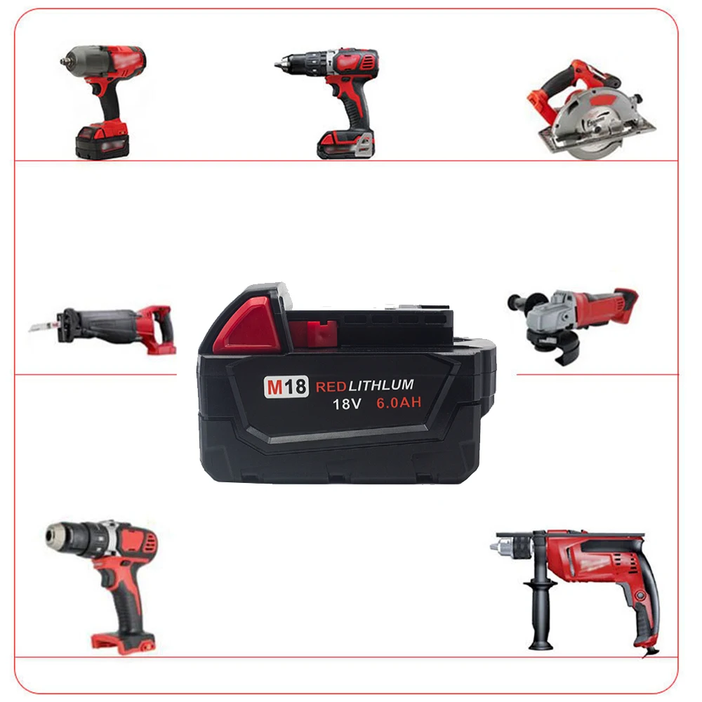 18V 6000Mah M18 Xc Li-Ion Vervangende Batterij Voor Milwaukee 48-11-1815 48-11-1850 2646-20 2642-21CT
18V 6000Mah M18 Xc Li-Ion Vervangende Batterij Voor Milwaukee 48-11-1815 48-11-1850 2646-20 2642-21CT