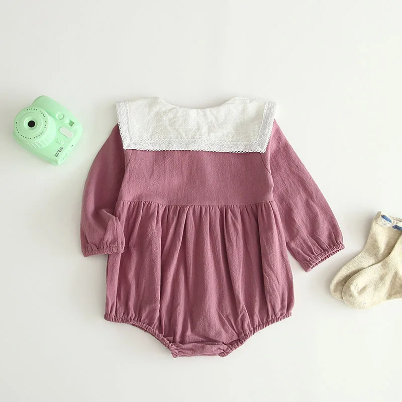 Autumn New 3-36M Baby Girls Triangle Romper Infant Navy Collar Long-sleeved Pure Cotton Comfortable Child Lovely Warm Bodysuit
Autumn New 3-36M Baby Girls Triangle Romper Infant Navy Collar Long-sleeved Pure Cotton Comfortable Child Lovely Warm Bodysuit