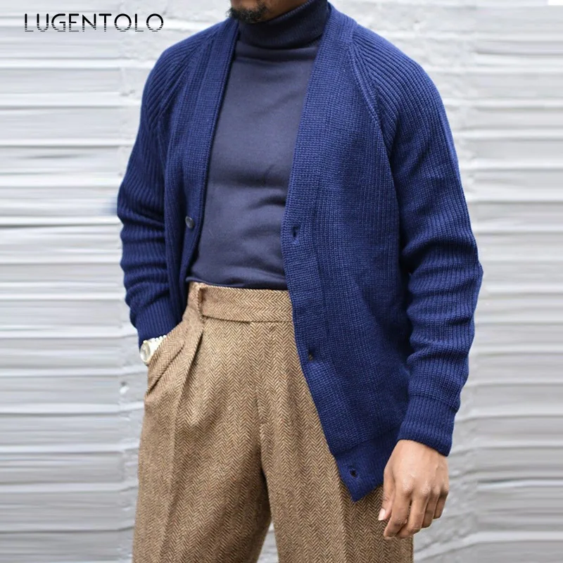 Knitted Sweater Men Cardigan Single-breasted V-neck Solid Slim Men's Casual Simple Spring Autumn Street Sweaters
Knitted Sweater Men Cardigan Single-breasted V-neck Solid Slim Men's Casual Simple Spring Autumn Street Sweaters