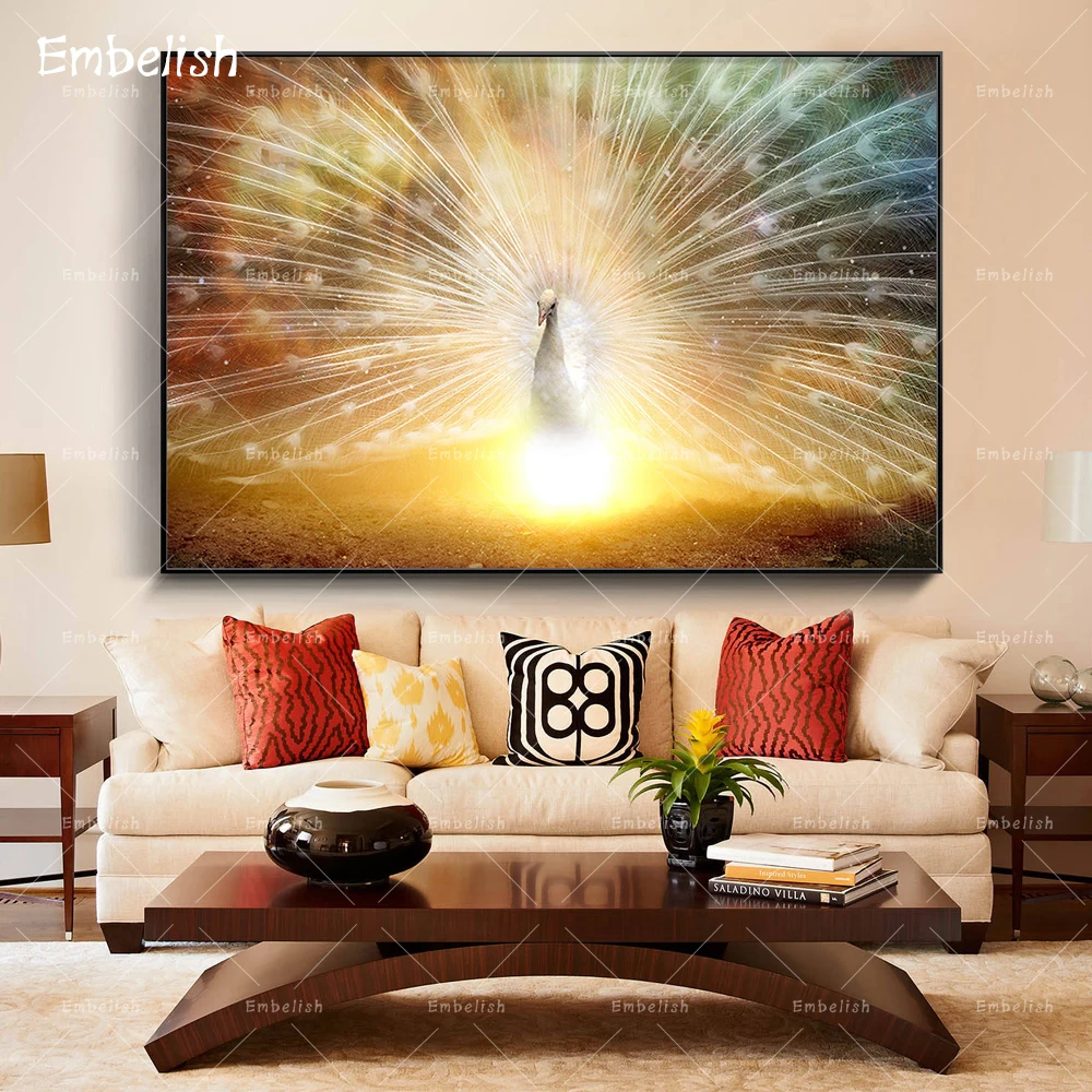 Embelish 1 Pieces White Peacock Spreads Tail Modern Home Decor Pictures For Living Room HD Canvas Paintings Bedroom Wall Posters
Embelish 1 Pieces White Peacock Spreads Tail Modern Home Decor Pictures For Living Room HD Canvas Paintings Bedroom Wall Posters