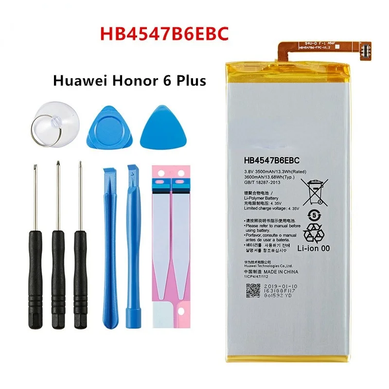 

Оригинальный аккумулятор 100% HB4547B6EBC 3500 мАч для Huawei Honor 6 Plus, искусственные батареи и инструменты