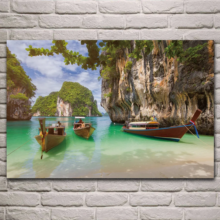 Thailand boat rock tropical holiday nature landscape posters on the wall picture home living room decoration for bedroom KJ759
Thailand boat rock tropical holiday nature landscape posters on the wall picture home living room decoration for bedroom KJ759