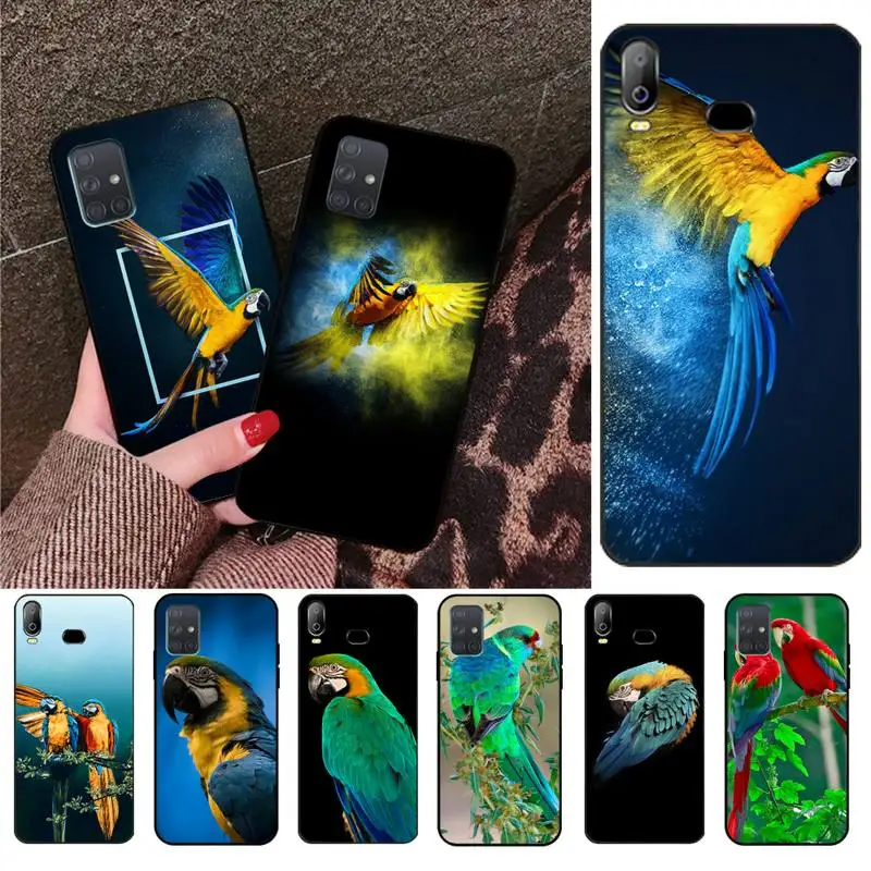 Мягкий силиконовый чехол для телефона из ТПУ с рисунком попугая кольца Samsung A10 A20