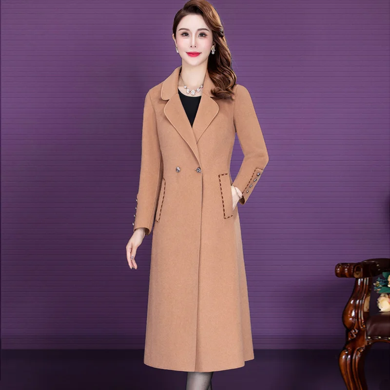 Winter Woolen Coats Fashion Women Blends Wool Jacket Long Temperament Slim Overcoat Korean Elegant Suit Collar Woolen Coat L-5XL
Winter Woolen Coats Fashion Women Blends Wool Jacket Long Temperament Slim Overcoat Korean Elegant Suit Collar Woolen Coat L-5XL