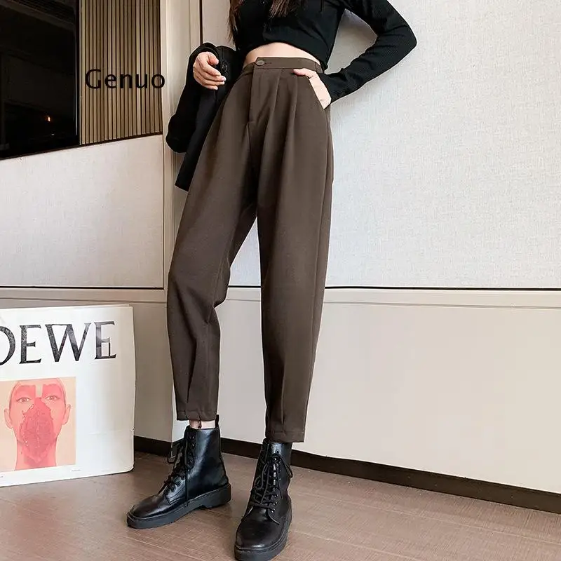 Autumn Winter Women's Pants Casual Streetwear Loose High Waist Harem Pants Female Solid Woolen Black Brown Trousers Thin Legs
Autumn Winter Women's Pants Casual Streetwear Loose High Waist Harem Pants Female Solid Woolen Black Brown Trousers Thin Legs