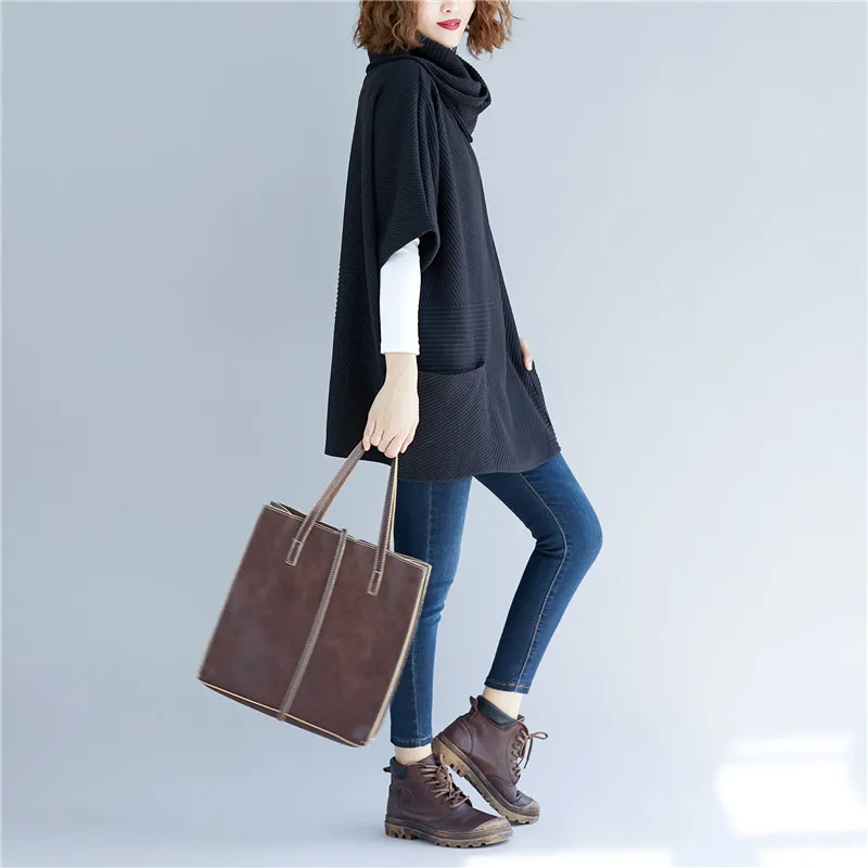 Turtleneck Knitted Women Sweaters Short-sleeved Loose Lady Female Pulls Outwear Coat Tops
Turtleneck Knitted Women Sweaters Short-sleeved Loose Lady Female Pulls Outwear Coat Tops