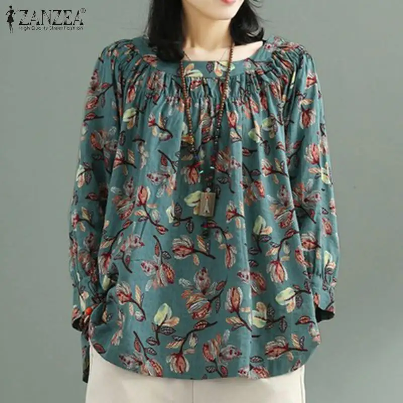 ZANZEA 2022 Kaftan Printed Tops Women's Floral Blouses Long Sleeve Blusas Female O Neck Tunic Casual Pleated Chemise
ZANZEA 2022 Kaftan Printed Tops Women's Floral Blouses Long Sleeve Blusas Female O Neck Tunic Casual Pleated Chemise