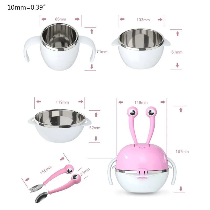 7 Pcs Childrens Dinnerware Set Stainless Steel Infant Feeding Bowl Dish Spoon Cup Great Gift for Baby
7 Pcs Childrens Dinnerware Set Stainless Steel Infant Feeding Bowl Dish Spoon Cup Great Gift for Baby