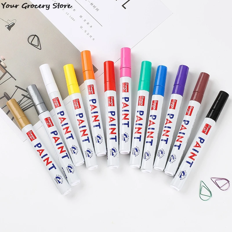 

12 цветов, маркер для краски, ручка, устойчивая к выцветанию, для автомобильных шин, протекторов, CD, металлический маркер для рисования, масля...