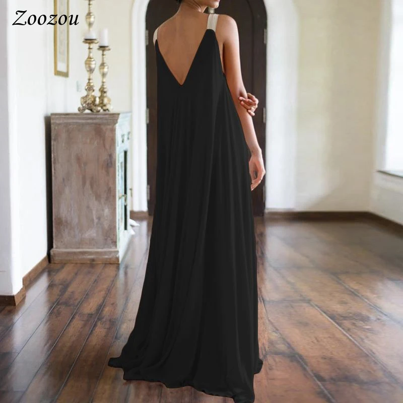 Women Summer Plus Size Loose Dresses Casual Sleeveless Vintage Bohemian Backless Dress Solid Color Maxi Spaghetti Strap Dress
Women Summer Plus Size Loose Dresses Casual Sleeveless Vintage Bohemian Backless Dress Solid Color Maxi Spaghetti Strap Dress