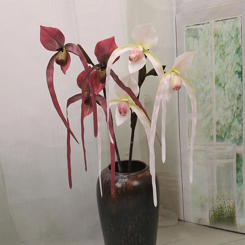 3 forks Paphiopedilum Artificial Silk flower Pocket Orchid Fake Flower For Home Garden Hotel Decoration Flower Arrangement
3 forks Paphiopedilum Artificial Silk flower Pocket Orchid Fake Flower For Home Garden Hotel Decoration Flower Arrangement