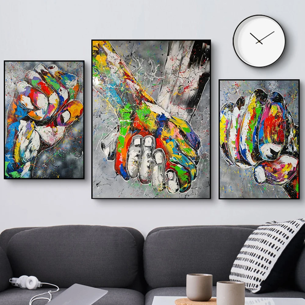 Prints Street Graffiti Fist Lover Hold Hands Art Poster Canvas Painting Creativity Wall Picture for Living Room Home Decoration
Prints Street Graffiti Fist Lover Hold Hands Art Poster Canvas Painting Creativity Wall Picture for Living Room Home Decoration