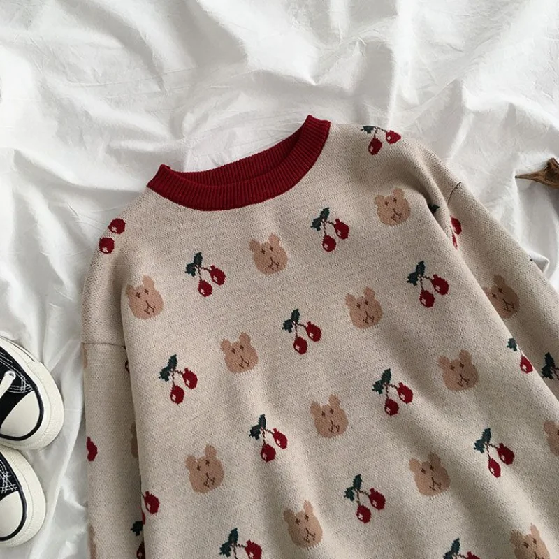 Women Vintage White Sweaters Pullovers Japanese Kawaii Knit Jumpers 2021 Girl Casual O-neck Female Pullover Cute Streetwear New
Women Vintage White Sweaters Pullovers Japanese Kawaii Knit Jumpers 2021 Girl Casual O-neck Female Pullover Cute Streetwear New