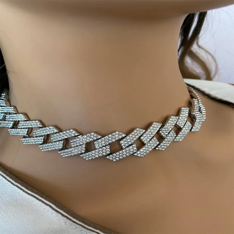 Miami Cuban Link Chain Necklace Fashion Iced Out Chain Neckace Row 20mm Rhinestones Bracelet Necklaces For Men Hip hop Jewelry
Miami Cuban Link Chain Necklace Fashion Iced Out Chain Neckace Row 20mm Rhinestones Bracelet Necklaces For Men Hip hop Jewelry