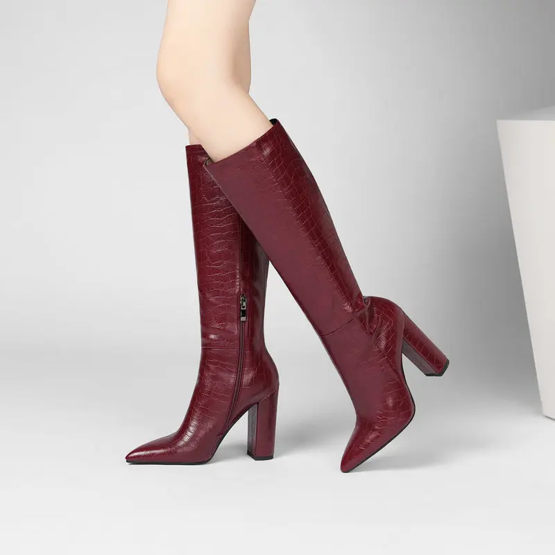 QZYERAI 2020 New style knee boots warm black white Women boots 10cm High heels Autumn winter Women's shoes Size 34-43 
QZYERAI 2020 New style knee boots warm black white Women boots 10cm High heels Autumn winter Women's shoes Size 34-43