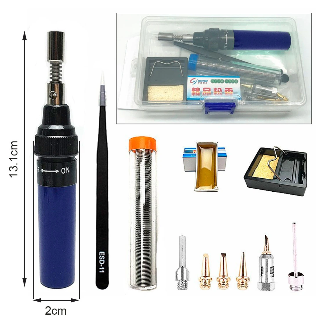 14 Pcs Butane Gas Soldering Iron Pen 1300C Max Cordless DIY Butane Gas Gun Welding Tool Portable Outdoor Soldering Blow Torch
14 Pcs Butane Gas Soldering Iron Pen 1300C Max Cordless DIY Butane Gas Gun Welding Tool Portable Outdoor Soldering Blow Torch