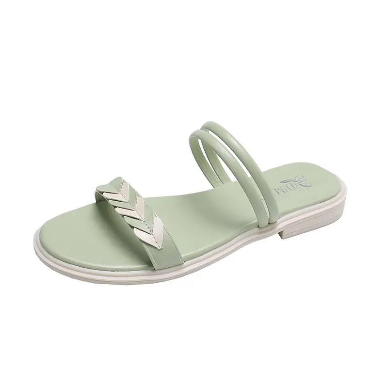 Slippers Women Summer Slides Beige Heeled Sandals Flat Shoes Female Pantofle Low Fashion Soft Black Rubber 2021 Luxury Lace-Up P
Slippers Women Summer Slides Beige Heeled Sandals Flat Shoes Female Pantofle Low Fashion Soft Black Rubber 2021 Luxury Lace-Up P