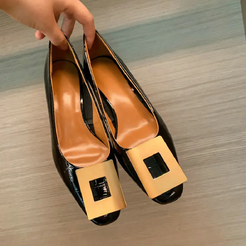 Sianie Tianie Genuine Natural Leather Crocodile Skin Pattern Luxury Big Square Buckle Design Office Lady Pumps Round Heels Shoes
Sianie Tianie Genuine Natural Leather Crocodile Skin Pattern Luxury Big Square Buckle Design Office Lady Pumps Round Heels Shoes