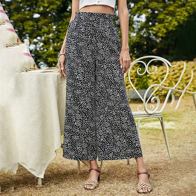 High Waist Women Pants 2021 Summer Flower Print Wide Leg Pants Female Floral Black Ankle-Length Loose Trousers Woman Clothes
High Waist Women Pants 2021 Summer Flower Print Wide Leg Pants Female Floral Black Ankle-Length Loose Trousers Woman Clothes