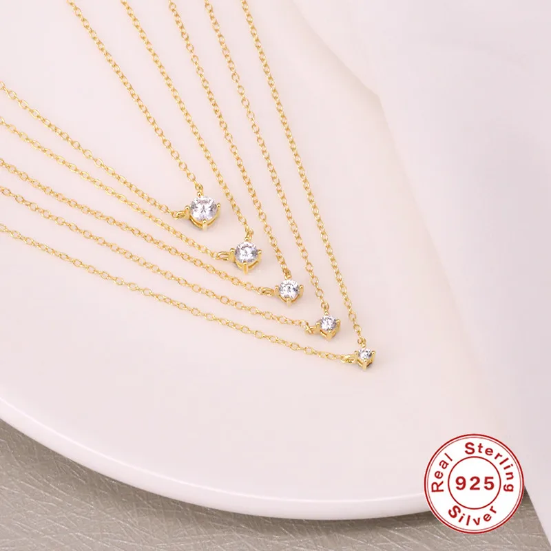 

Aide 925 стерлингового серебра ожерелье-подвеска с кубическим цирконием для женщин с украшением в виде кристаллов форме плетённого кольца, юве...