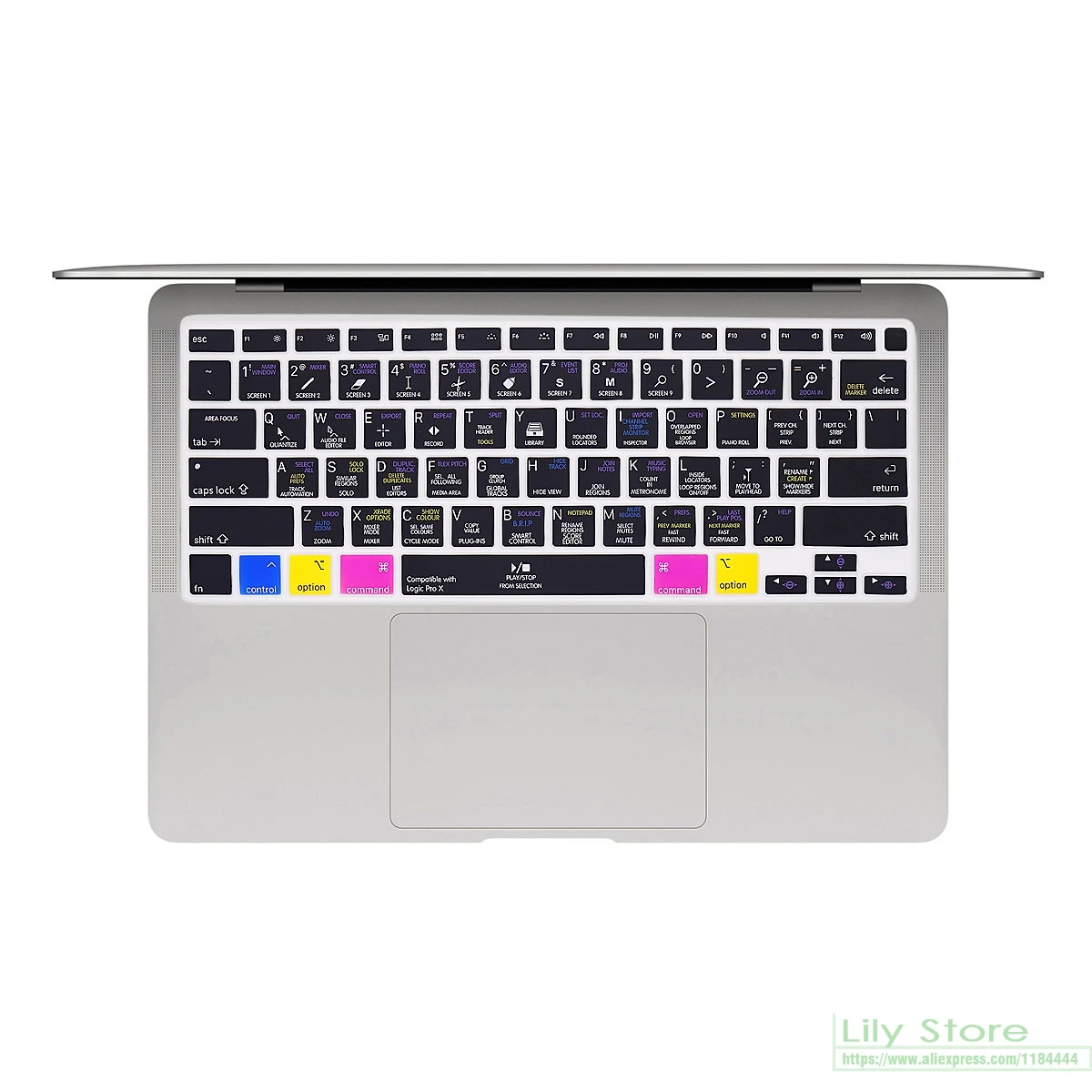 Премиальная клавиатурная накладка Logic Pro X Shortcuts для MacBook Air 13 с Magic A2179 2020 2021 Apple M1 Chip on.