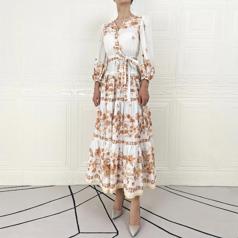 Runway High-Quality Autumn New Women'S Party Casual Outing Printing Vintage Elegant Chic Loose Long Dress
Runway High-Quality Autumn New Women'S Party Casual Outing Printing Vintage Elegant Chic Loose Long Dress