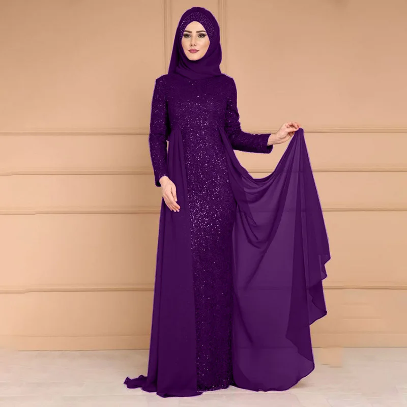 Abaya Muslim Women's Sequins Noble Temperament Long Dress Slim Long Sleeve Dress Arab Turkish Ethnic Style Dubai Patch Dress
Abaya Muslim Women's Sequins Noble Temperament Long Dress Slim Long Sleeve Dress Arab Turkish Ethnic Style Dubai Patch Dress