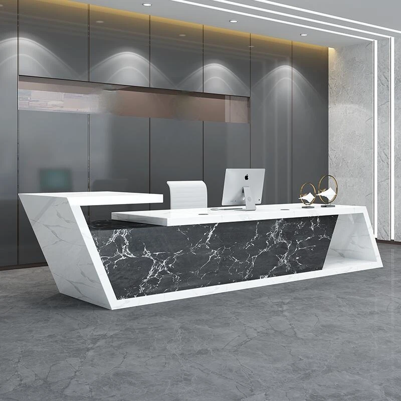 Lacquer front desk reception counter imitation marble hotel bar beauty salon cashier office hall
Lacquer front desk reception counter imitation marble hotel bar beauty salon cashier office hall