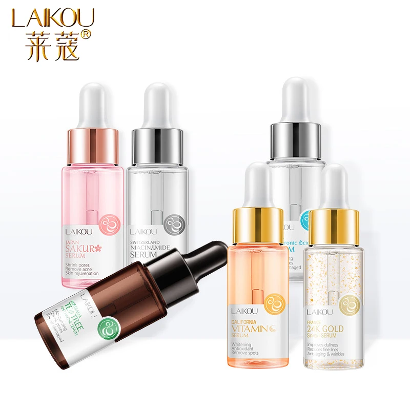 LAIKOU Hot Face Serum Sakura Essence Anti-Aging Hyaluronic Acid 24K Gold Moisturizing Whitening Vitamin C Skin Care Face Serum 
LAIKOU Hot Face Serum Sakura Essence Anti-Aging Hyaluronic Acid 24K Gold Moisturizing Whitening Vitamin C Skin Care Face Serum