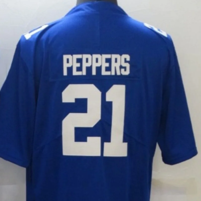 American Stitch Peppers 21 Blue White And Red Embroidery Giants Football Jersey For Mens S,M,L,XL,XXL,XXXL
American Stitch Peppers 21 Blue White And Red Embroidery Giants Football Jersey For Mens S,M,L,XL,XXL,XXXL