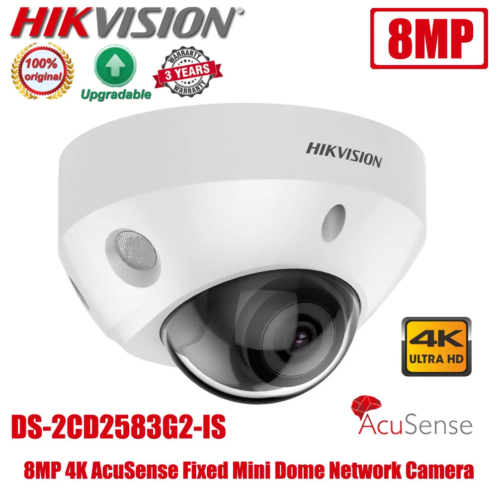 

2022 оригинальный Hikvision DS-2CD2583G2-IS 8MP 4K POE IR AcuSense фиксированная мини купольная сетевая IP-камера видеонаблюдения с глубоким обучением