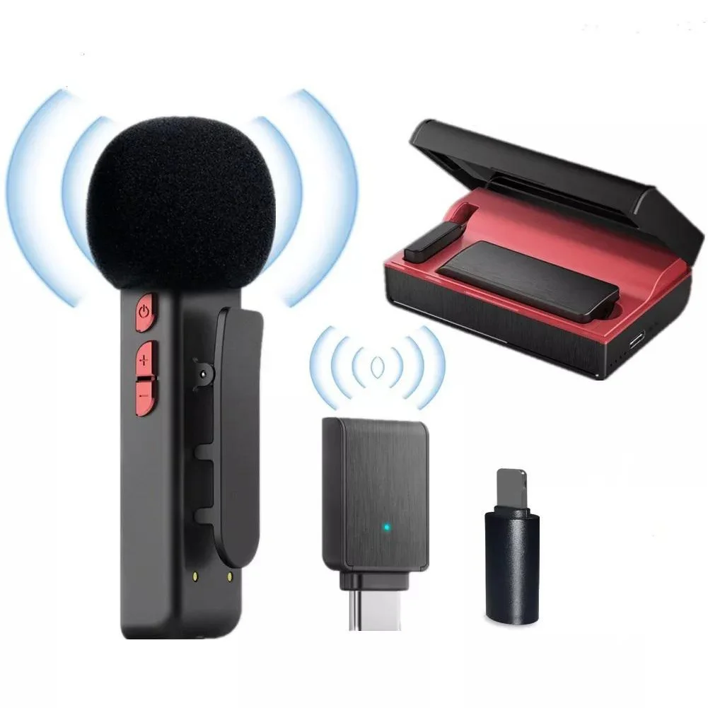 

Петличный беспроводной микрофон, конденсатор на лацкан с зажимом, подходит для iPhone / iPad/Android/компьютера/ноутбука, подходит для