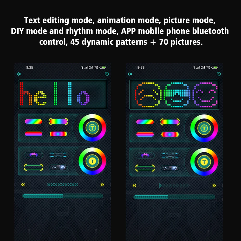 Gesture Control Bar Nightclub Toy Face Cover APP Editing Festival LED Light Up Cosplay Costume Bluetooth Programmable Prop Party
Gesture Control Bar Nightclub Toy Face Cover APP Editing Festival LED Light Up Cosplay Costume Bluetooth Programmable Prop Party