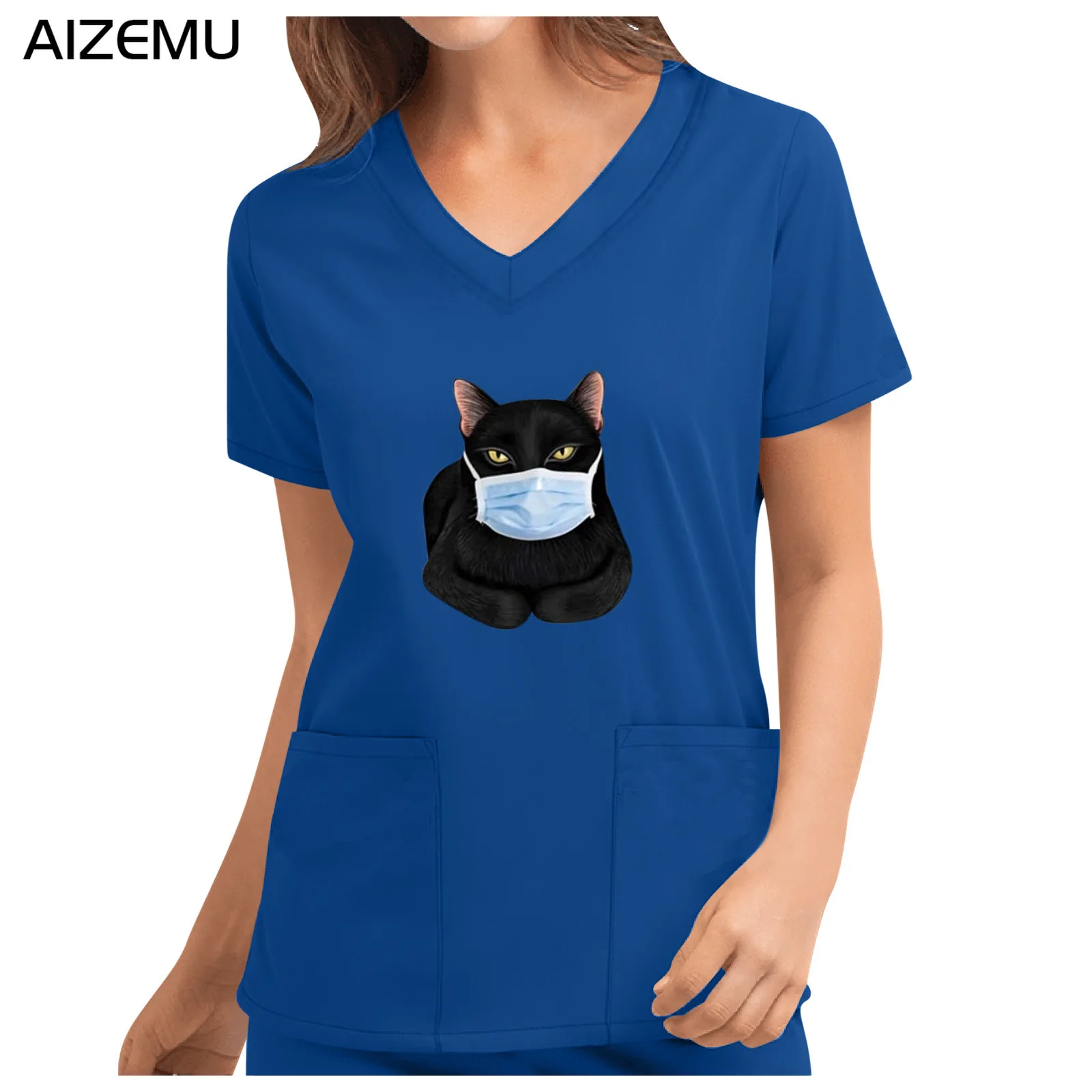 Stretch V-Neck Scrub Top with pocket Women Solid Short Sleeve T-Shirt Beauty Salon Nurse Uniform with Pocket Solid Nurse Blouse
Stretch V-Neck Scrub Top with pocket Women Solid Short Sleeve T-Shirt Beauty Salon Nurse Uniform with Pocket Solid Nurse Blouse