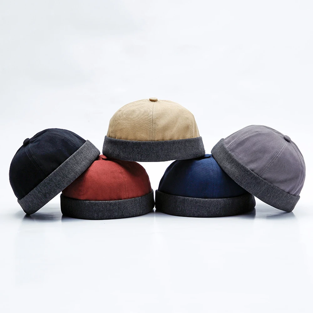 

Men's Autumn Retro Urban Unique Street Docker Hats Multipurpose Miki Beanie Hat Cotton Brimless Skullies Cap