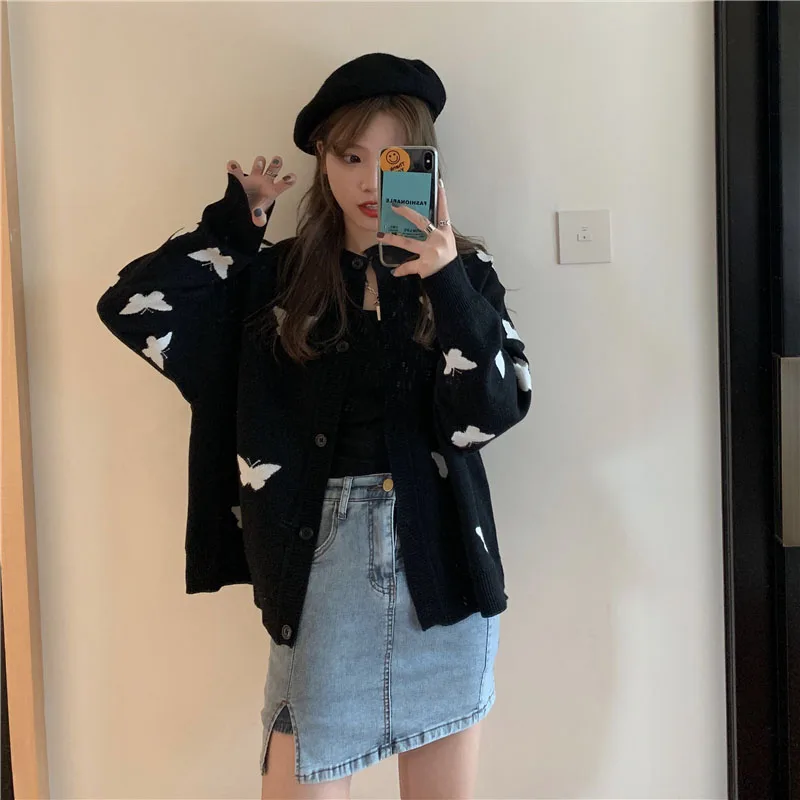 Cardigan Print Butterfly Weater Oversized Ladies Tops Winter Clothes Women Sweater Coat 2020 New Loose Korean Knitted
Cardigan Print Butterfly Weater Oversized Ladies Tops Winter Clothes Women Sweater Coat 2020 New Loose Korean Knitted