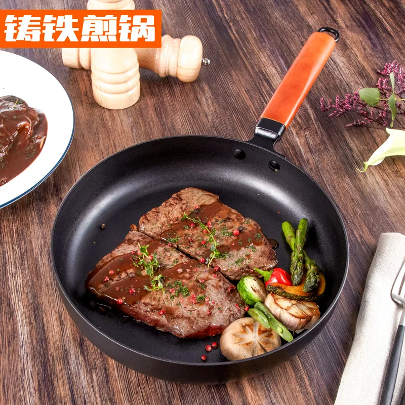 Wooden Handle Cast Iron Frying Pan Induction Cooker Omelette Steak Traditional Simple Non Stick Pan Sartenes Home Decore EC50PD
Wooden Handle Cast Iron Frying Pan Induction Cooker Omelette Steak Traditional Simple Non Stick Pan Sartenes Home Decore EC50PD