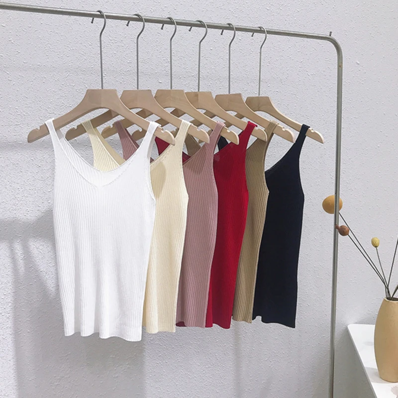 werynica ice Knitted Vests Women Top V-neck Solid Tank Fashion Female Sleeveless Casual Thin Tops 2020 Summer Knit Woman Shirt
werynica ice Knitted Vests Women Top V-neck Solid Tank Fashion Female Sleeveless Casual Thin Tops 2020 Summer Knit Woman Shirt