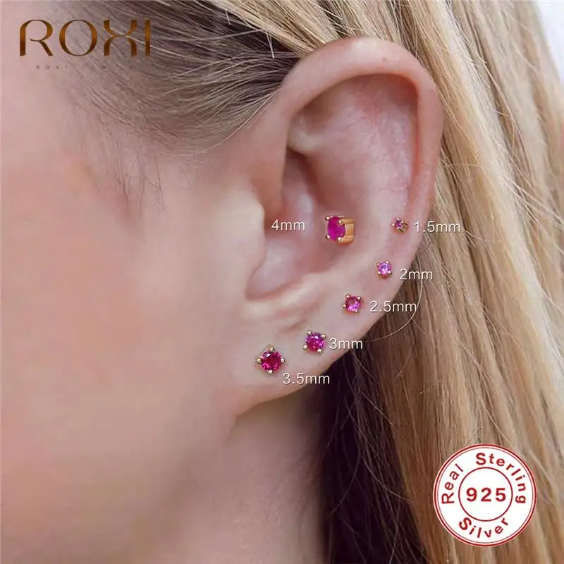 ROXI 6Pcs/Set Colorful Small Round Stud Earrings for Women 925 Sterling Silver Green Purple Rose Red Black White Blue Earrings
ROXI 6Pcs/Set Colorful Small Round Stud Earrings for Women 925 Sterling Silver Green Purple Rose Red Black White Blue Earrings