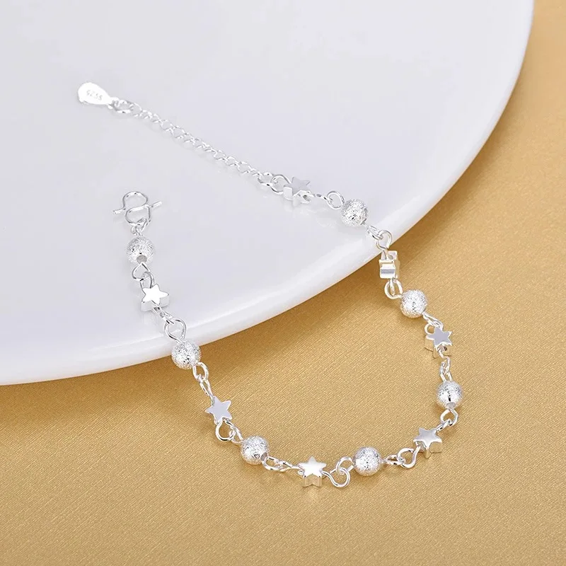 925 Sterling Silver Chain Hollow Ball Star Bracelets Silver Fashion Bracelets Fine Jewelry For Women Party Elegant Accessory
925 Sterling Silver Chain Hollow Ball Star Bracelets Silver Fashion Bracelets Fine Jewelry For Women Party Elegant Accessory