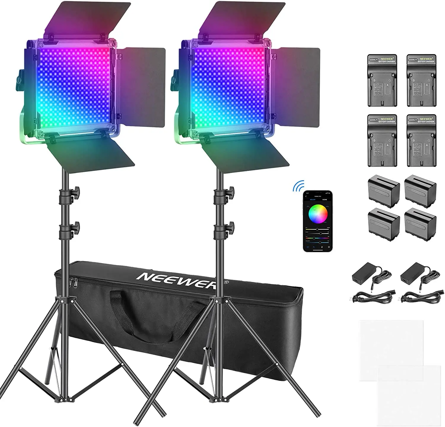 Светодиодный светильник Neewer 50 Вт, 660 PRO, RGB, с управлением через приложение, набор для видеосъсветильник Ки, CRI 97 +, со стойками для веб-конферен...
Светодиодный светильник Neewer 50 Вт, 660 PRO, RGB, с управлением через приложение, набор для видеосъсветильник Ки, CRI 97 +, со стойками для веб-конферен...