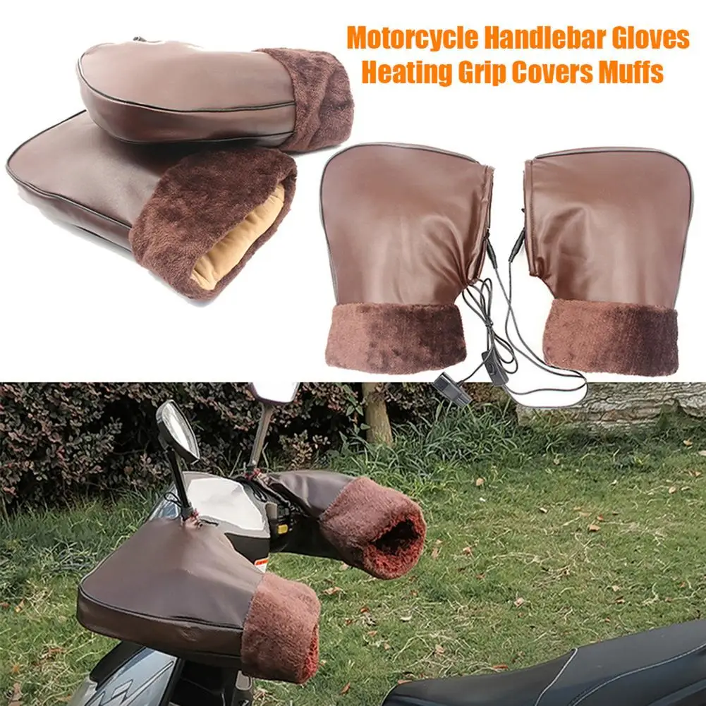 

Waterproof Motorbike Scooter Handlebar Gloves, Winter Heated Handlebar Grip Hand Muffs Gloves ,Electric Heating Thermal Glove