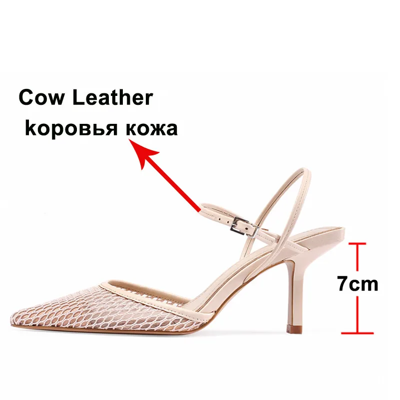 FOREADA Woman Sandals Natural Genuine Leather High Heels Pointed Toe Stiletto Heel Sandals Cutouts Ladies Shoes Summer Black 43 
FOREADA Woman Sandals Natural Genuine Leather High Heels Pointed Toe Stiletto Heel Sandals Cutouts Ladies Shoes Summer Black 43